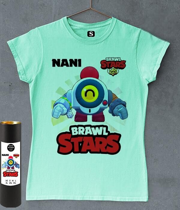 Женская футболка нани brawl stars (браво старс), цвет ментол