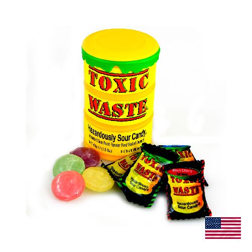 Toxic Waste Yellow 42g - Супер кислые конфеты Токсик в банке