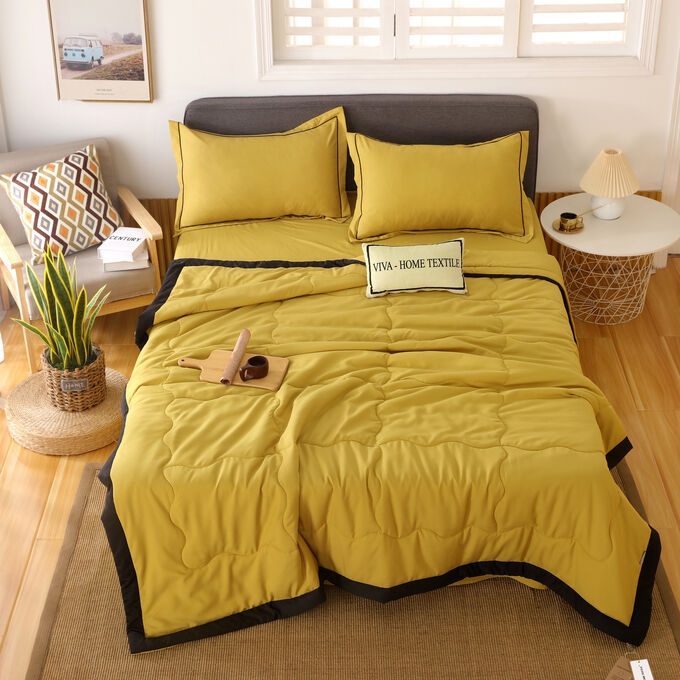 Viva home textile Комплект постельного белья Однотонный Сатин с Одеялом (простынь на резинке) FBR009