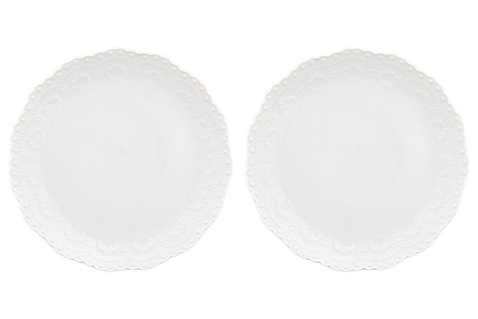Элан галерея Набор тарелок для десертов 2 пр. 16*16*1,7 см &quot;Белый узор&quot;