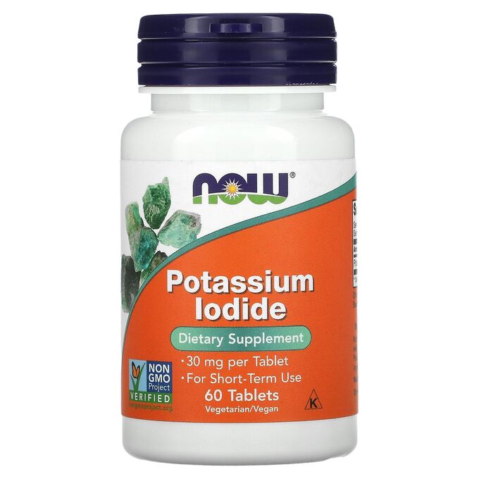 iherb Now Foods, Йодид калия, 30 мг, 60 таблеток
