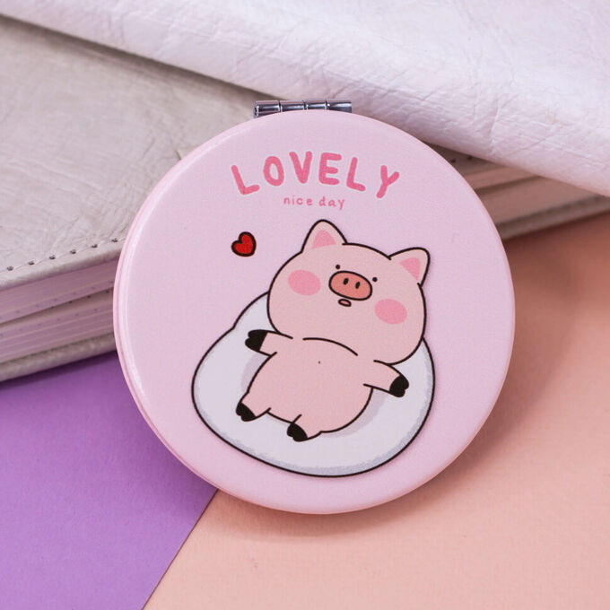 Зеркало &quot;Relax lovely pig&quot;, pink