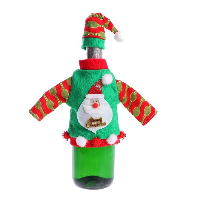 СИМА-ЛЕНД Одежда на бутылку «Новый год», цвет зелёный, виды МИКС