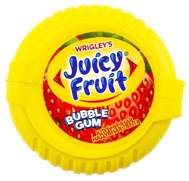 Mars Жевательная резинка Juicy Fruit Клубничная надувная лента, 8 пачек по 30 г