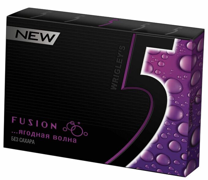 Mars Жевательная резинка без сахара Wrigley&#039;s 5 Fusion &quot;Ягодная волна&quot;, 10 пачек по 31,2 г