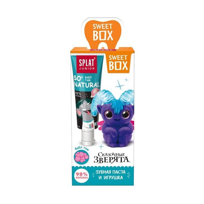 Набор зубная паста + игрушка Junior Sweetbox Bubble Gum, Splat