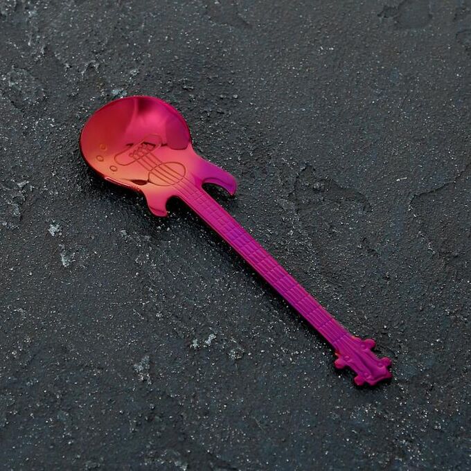 Ложка десертная Magistro «Гитара», 12 см, цвет фиолетовый