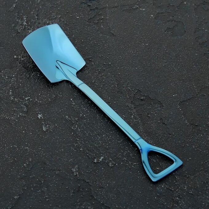 СИМА-ЛЕНД Ложка десертная из нержавеющей стали Magistro «Лопата», h=15,5 см, форма прямоугольная, цвет синий