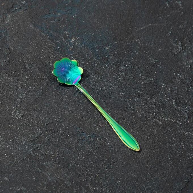 СИМА-ЛЕНД Ложка десертная из нержавеющей стали Magistro «Ромашка», h=12,5 см, цвет хамелеон