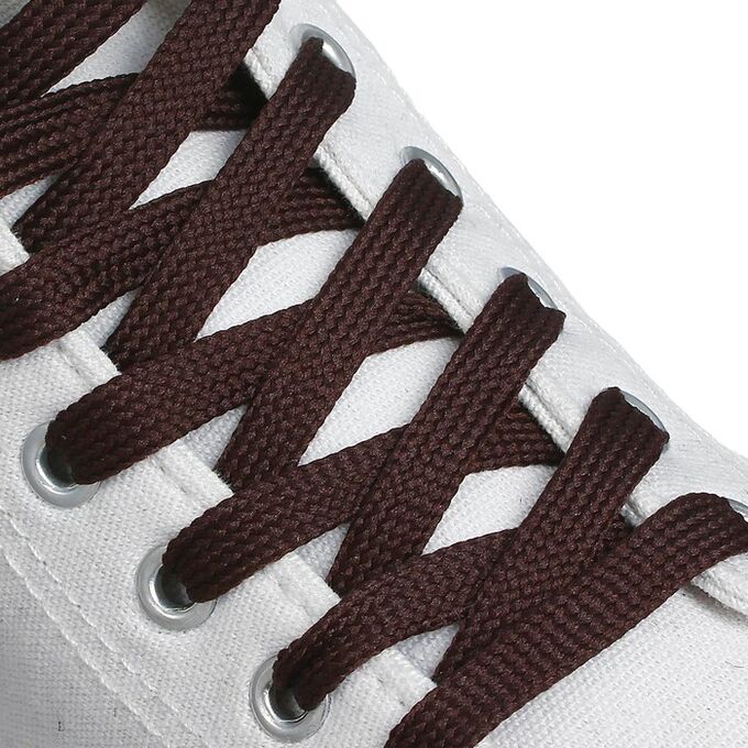 ONLITOP Шнурки для обуви, пара, плоские, 7 мм, 120 см, цвет коричневый