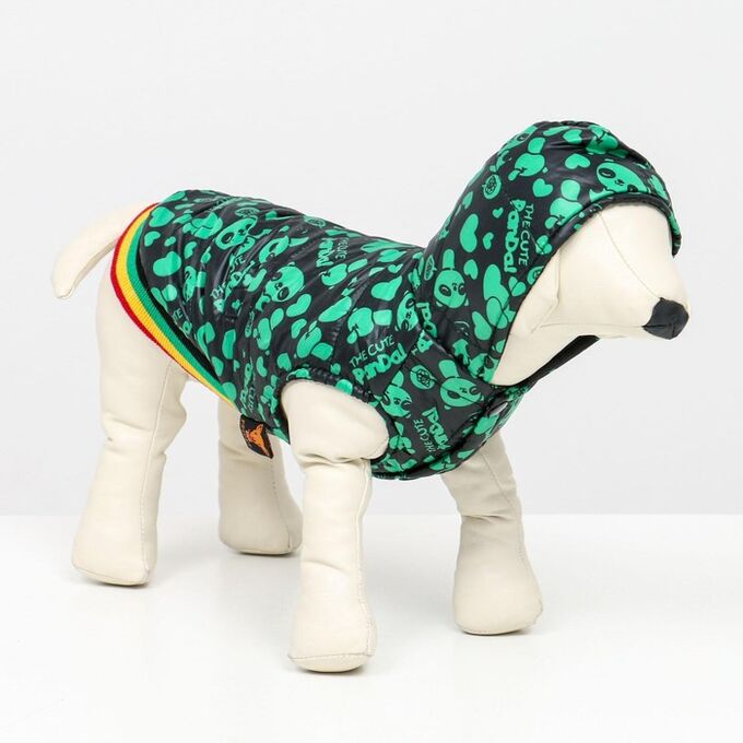СИМА-ЛЕНД Курточка для собак &quot;Пятнашки&quot;, размер 4 (ДС 33,ОШ 35, ОГ 45 см), зелёная