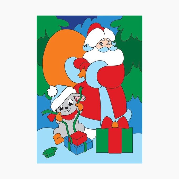 Школа талантов Картина по номерам «Дед Мороз с подарками» 20х28.5 см