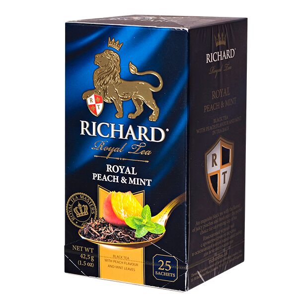 Чай RICHARD &#039;ROYAL PEACH &amp; MINT&#039; 25 пакетиков 1 уп.х 12 шт.