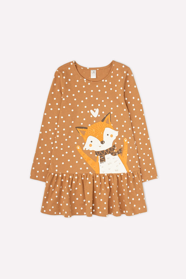Crockid Платье(Осень-Зима)+girls (коричневый, зимний снег к1276)