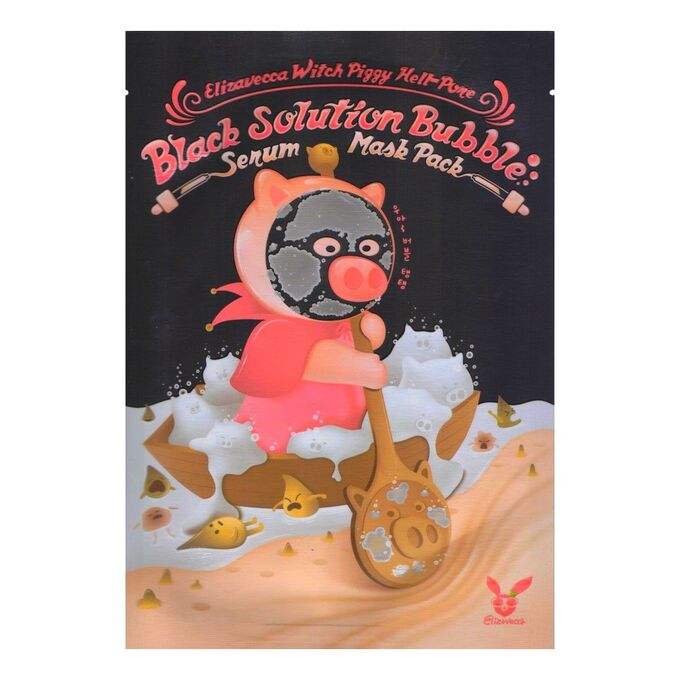 Elizavecca Маска пузырьковая для лица с порошком чёрного угля Black Solution Bubble Serum Mask Pack, 28 мл
