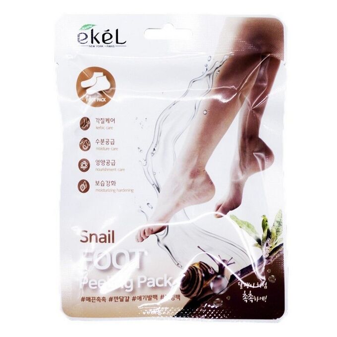 Ekel cosmetics Ekel Пилинг-носочки с улиточным муцином Snail Foot Peeling Pack, 40 мл