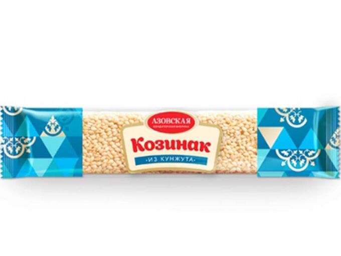 Азовская кондитерская фабрика Батончик козинак кунжутный АЗОВ 50г (1х112шт)(1бокс*28шт)(#10) Россия  (шк 1633) 08.03.25