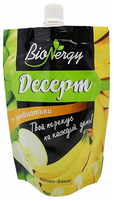 SAVA Десерт &quot;BioNergy&quot;  ЯБЛОКО-БАНАН Дой/пак 0,140г (1 х 15), (# 12), Россия (шк 8016)