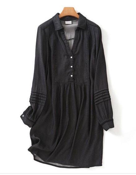 Женское платье с длинным рукавом, цвет темно-серый