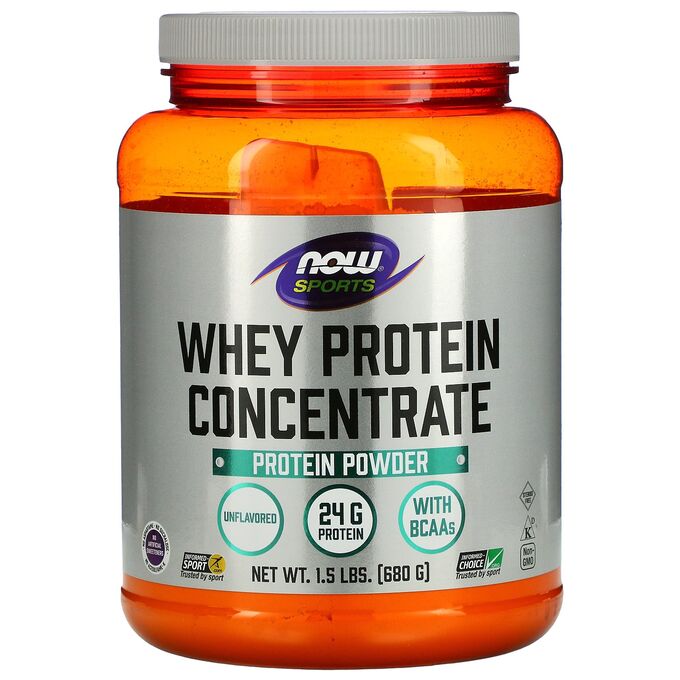 Now Foods, Sports, концентрат сывороточного протеина, без добавок, 680 г (1,5 фунта)