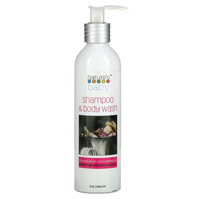Nature&#039;s Baby Organics, Shampoo &amp; Body Wash, Lavender Chamomile, 8 oz (236.5 ml)