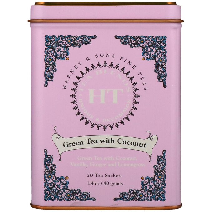 iherb Harney &amp; Sons, Green Tea with Thai Flavors, 20 Tea Sachets, 1.4 oz (40 g)