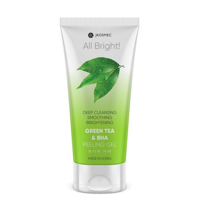 JKOSMEC Пилинг-скатка с экстрактом зелёного чая и кислотами All Bright Green Tea and BHA Peeling Gel