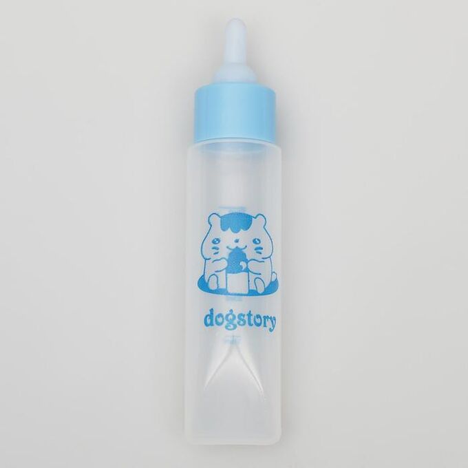 СИМА-ЛЕНД Бутылочка для вскармливания грызунов 30 мл с силиконовой соской (короткий носик), голубая