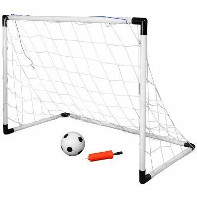 Набор для игры в футбол 3 предмета: ворота 90х47х63см; мяч д14см; насос 16см, пластик/ПВХ (Китай)