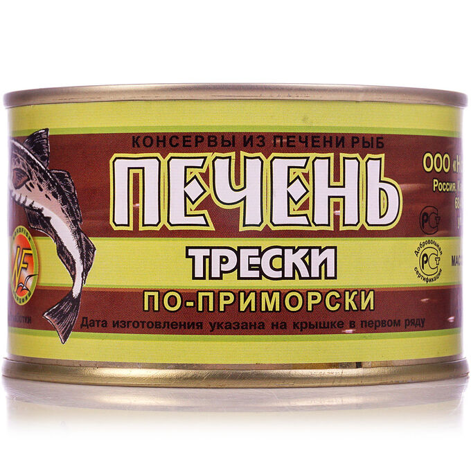Без бренда Печень трески по-приморски 210г ключ Северпродукт Камчатка (0241) 1/48, шт