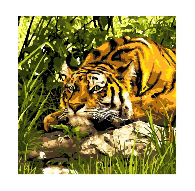 Нескучные игры LORI. Кпн-137 Картина по номерам &quot;Тигр в джунглях&quot; /10