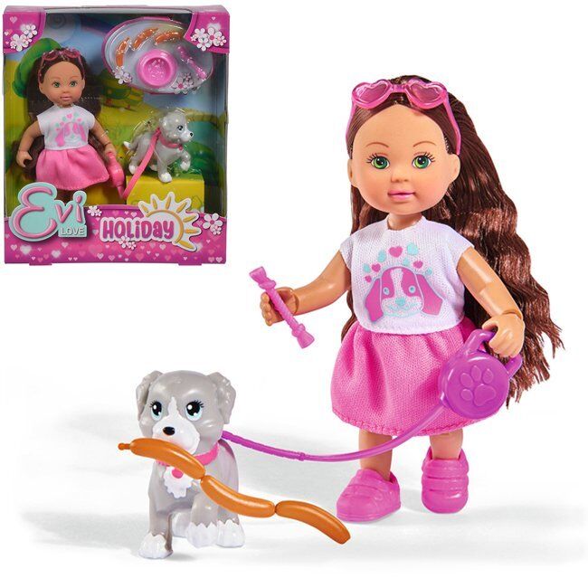 ЕВИ Кукла с собачкой и аксессуарами Holiday 12 см 5733272029