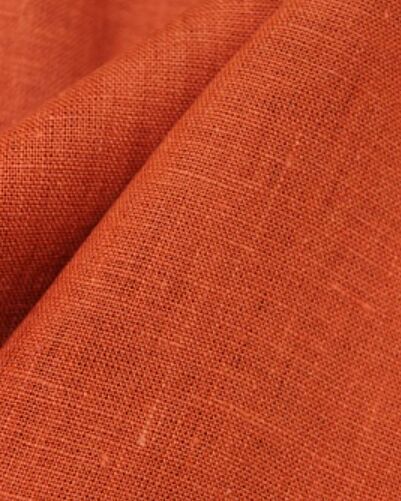 Лен костюмный с эффектом мятости цв.Оранжевый терракот, ш.1.45м, лен-100%, 190гр/м.кв