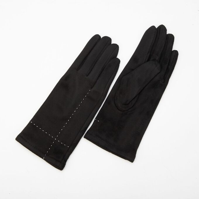 Перчатки женские, безразмерные, без утеплителя, цвет чёрный 7145200