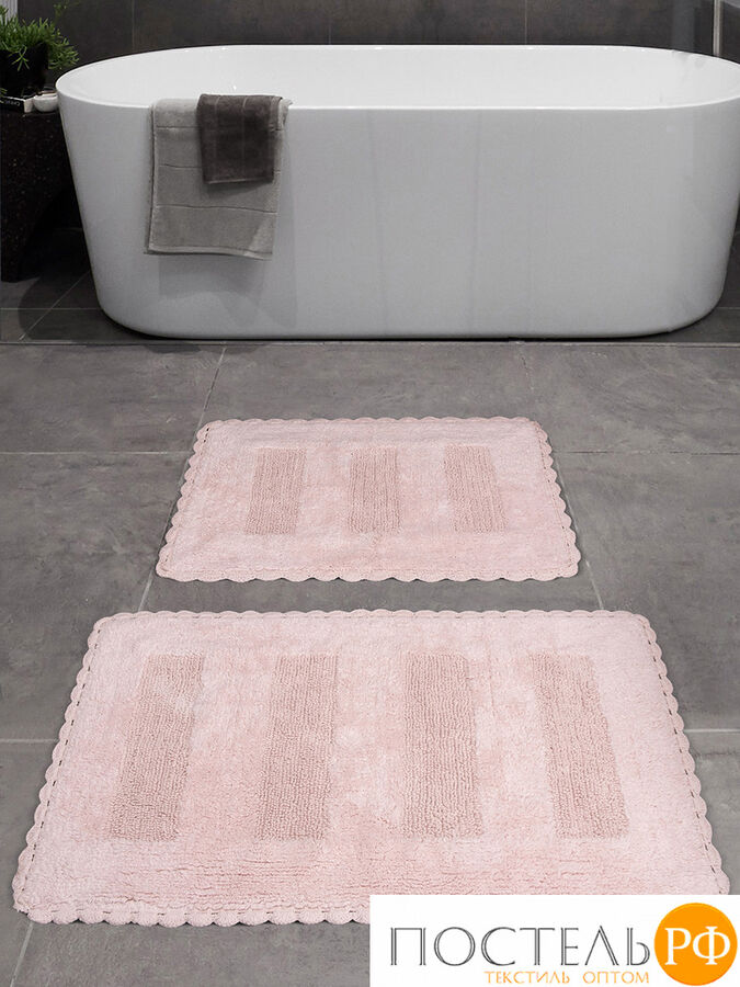 5138 Набор ковриков для ванной &quot;KARNA&quot; LENA 50x70+60x100 см 1/2 Розовый