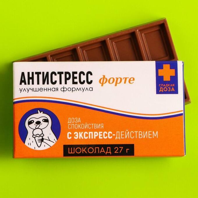 Фабрика счастья Шоколад молочный «Антистресс форте»: 27 г.