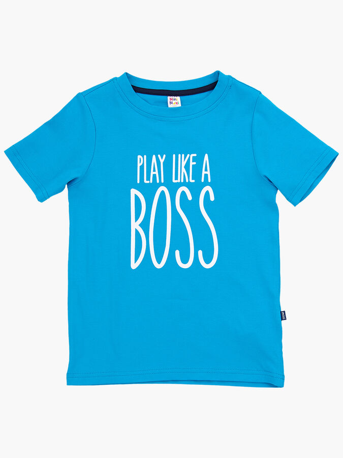 Mini Maxi Футболка &quot;BOSS&quot; (122-146см) UD 0787-1(3) темн.бирюза