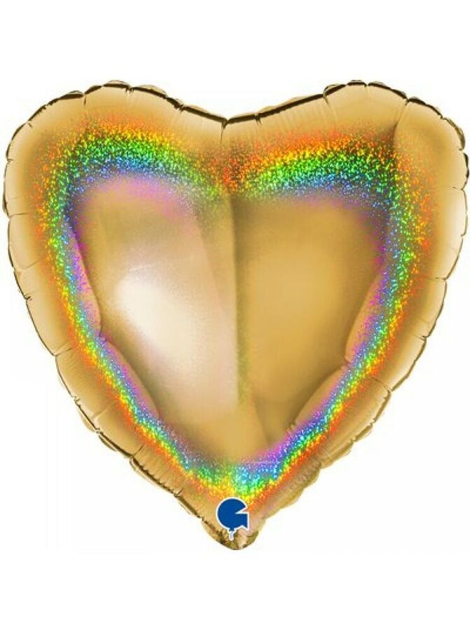 Фольга шар Сердце 18&quot;/46 см БЛЕСК Gold 5 Grabo