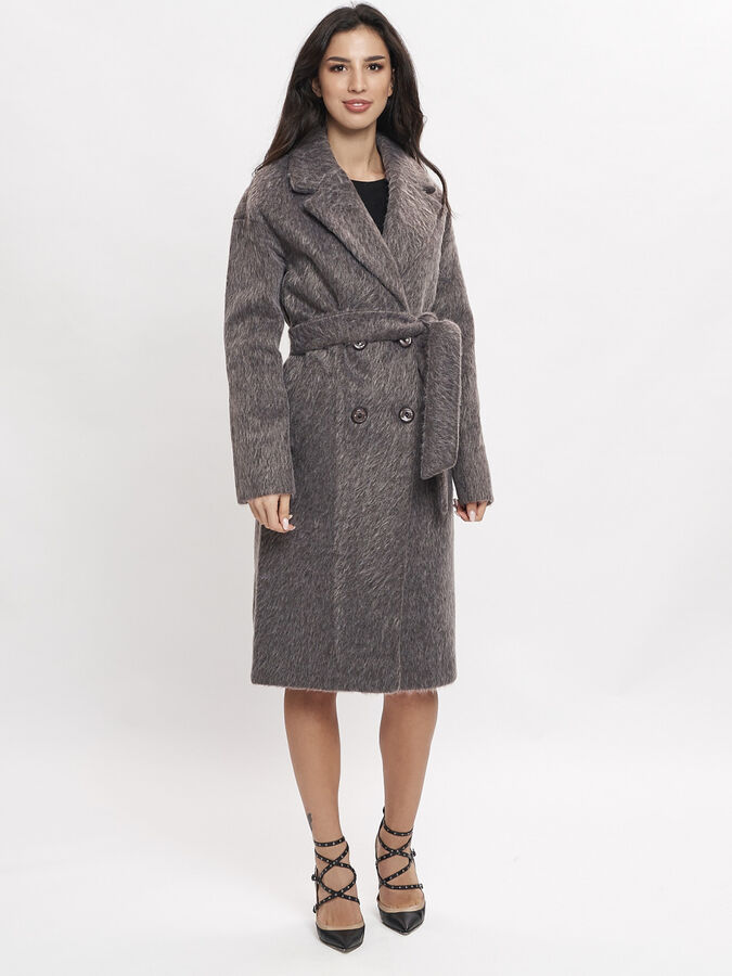 Пальто зимняя женская темно-серого цвета 42114TC