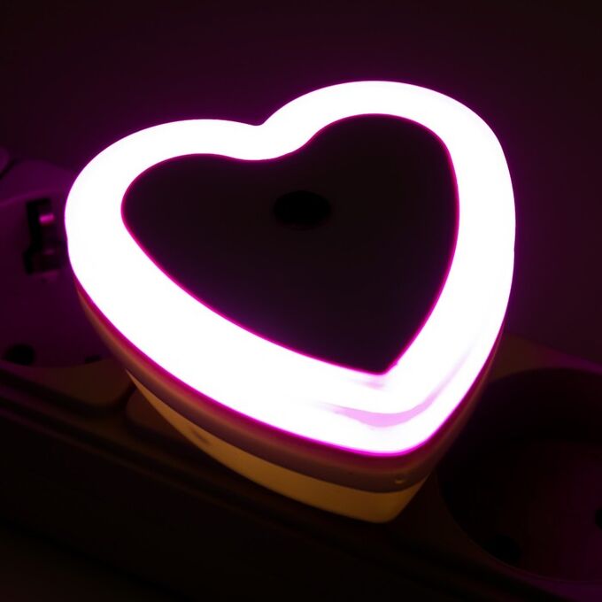 СИМА-ЛЕНД Ночник LED &quot;Сердце&quot; реагирует на темноту 6,5х6,5х2,5 см