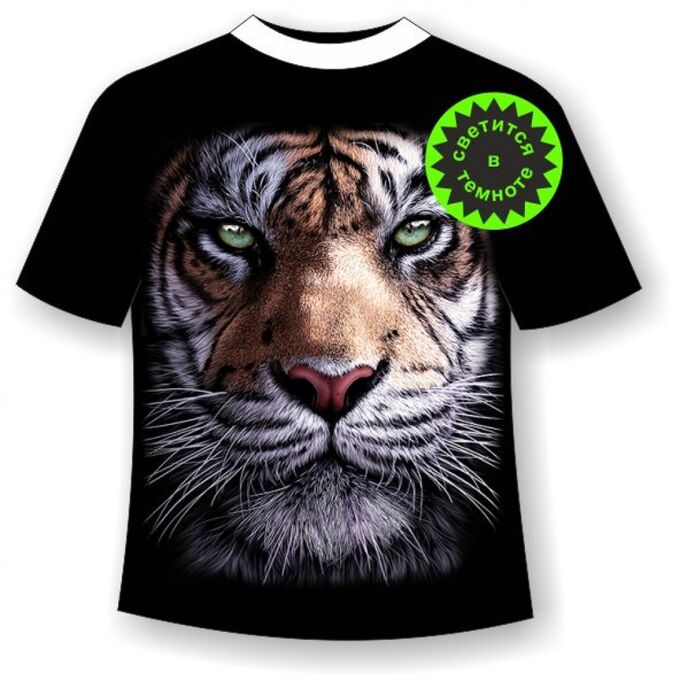 Мир Маек Подростковая футболка с крупной мордой тигра 1200