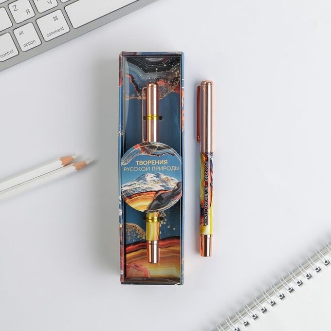 Art Fox Ручка металл с колпачком «Творения русской природы», фурнитура золото
