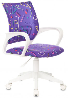 Кресло детское Бюрократ KD-W4 фиолетовый Sticks 08 крестовина пластик белый пластик белый
