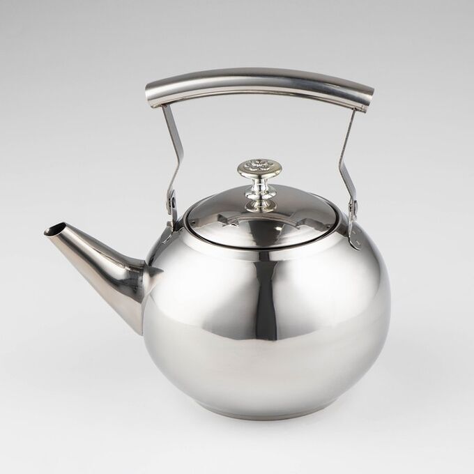 СИМА-ЛЕНД Чайник из нержавеющей стали «Жуан», 1 л, металлическое сито, цвет хромированный
