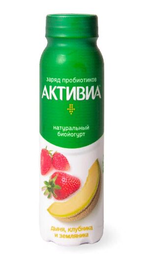 Danone АКТИВИА питьевая  260гр ДЫНЯ-КЛУБНИКА-ЗЕМЛЯНИКА 2,0% 1/9 Бутылка (Чех)