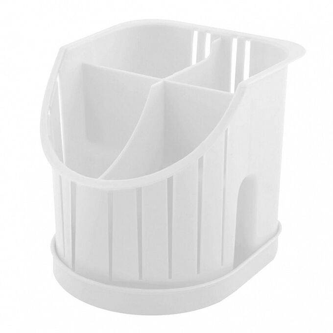 IDILAND Сушилка для столовых приборов, 4 х - секционная, пластик, белый, VERONA  (NP1550)