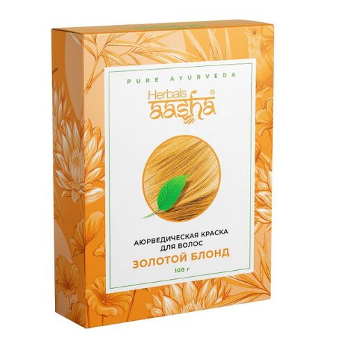 Золотой блонд - аюрведическая краска для волос AASHA HERBALS 100 гр