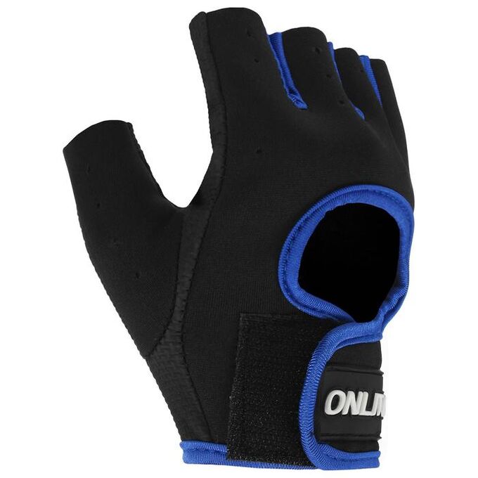 ONLITOP Перчатки спортивные, размер М, цвет чёрный/синий