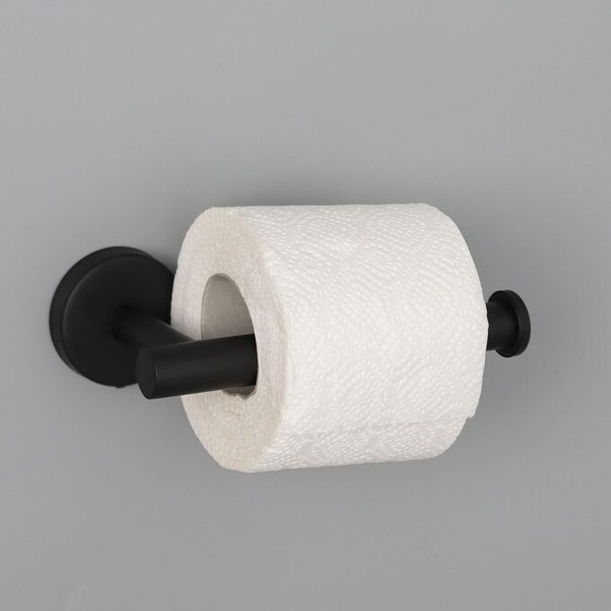 СИМА-ЛЕНД Держатель для туалетной бумаги, 16,2x2,5x9,5 см, нержавеющая сталь, цвет чёрный