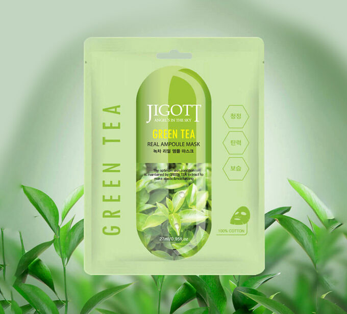 JIGOTT Маска для лица с зеленым чаем Корея